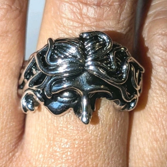 Medusa Gorgon Greek Mythology Goddess Snake Head 925 Silver Unisex Ring Sz 9
